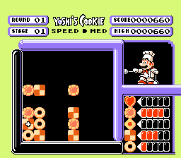 On remarque dans ce jeu de tetris qui Yoshi adore les gteaux...