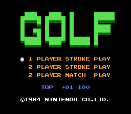 Ecran titre de Golf